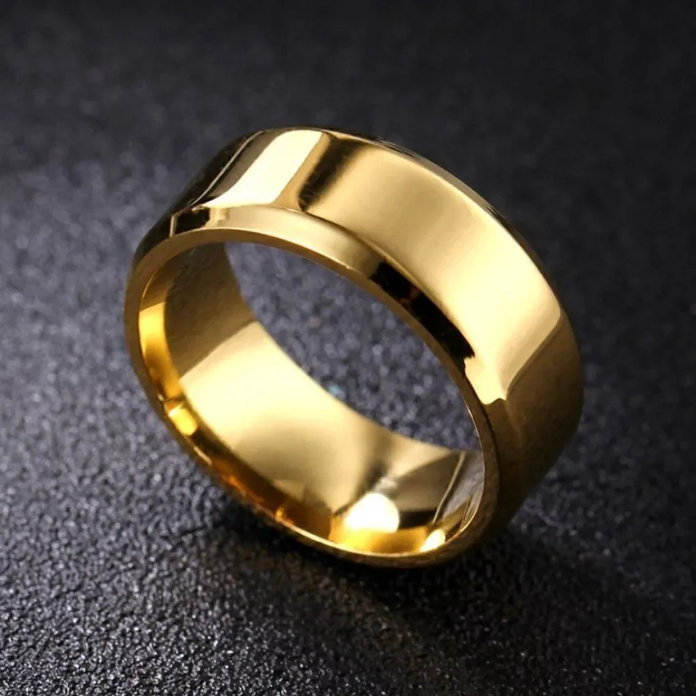 Personalized Engraved Men's Gold Promise Ring  or Wedding Band